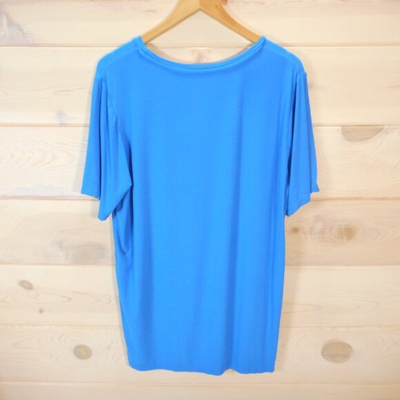 Little Sleepies Men's size L Pajama Top Bamboo Short Sleeve Blue Sleep Shirt - Picture 3 of 8